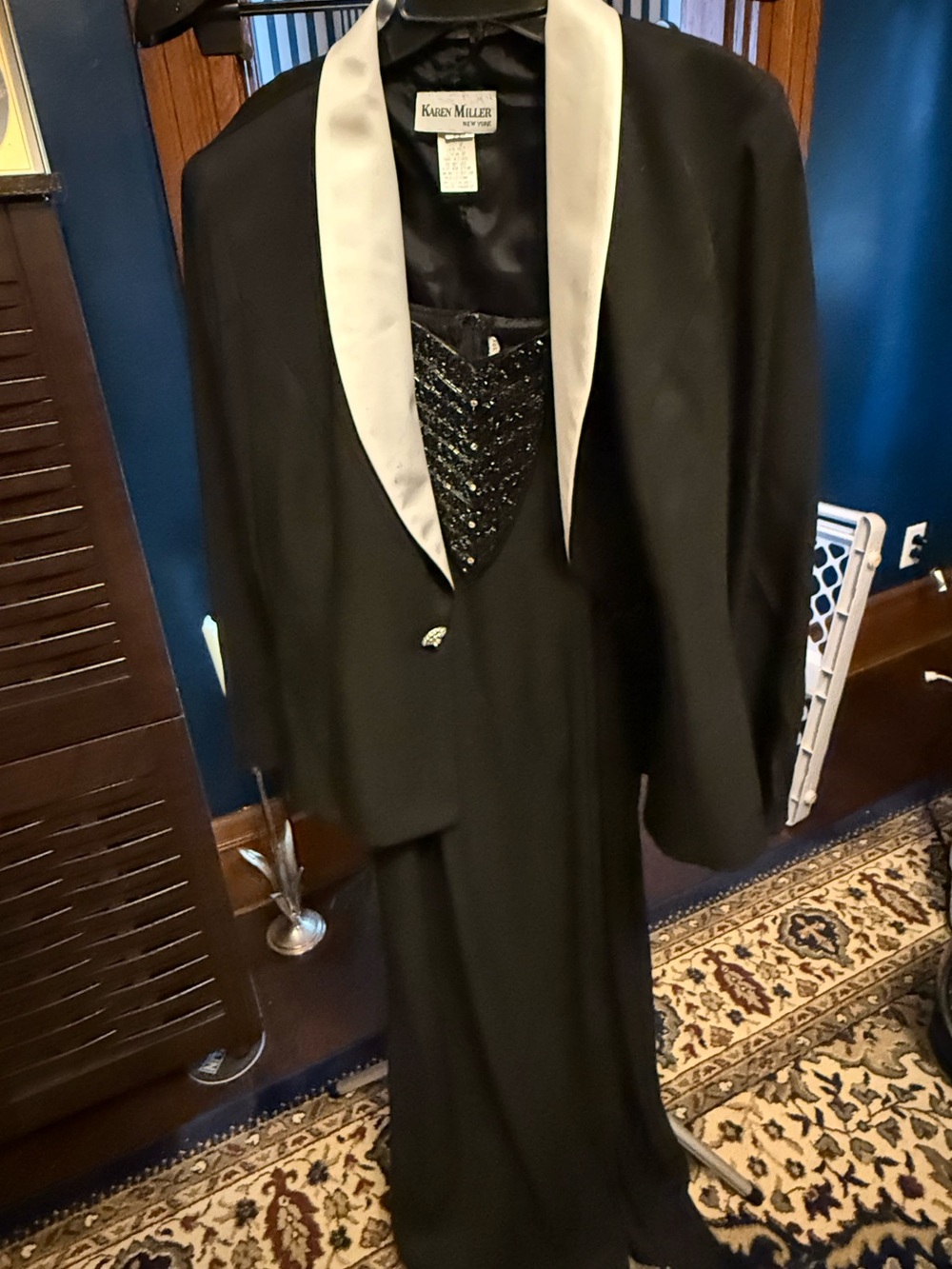 Vintage Karen Miller Formal Sequined Gown + Blazer Set size 9/10